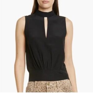 FRAME Silk Keyhole Tank Top